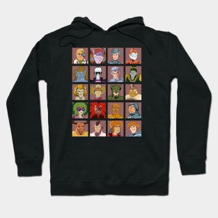 SilverHawks Characters. Quicksilver, Steelheart, Steelwill, Mon*Star, Hardware, Timestopper, Yes-Man, Smiley and many more! Hoodie